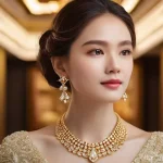 골드 도금과 골드 필드 차이 - **Prompt for Gold-Plated Jewelry:**
"A sophisticated young woman, gracefully holding a delicate,...