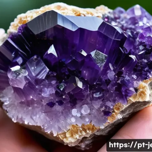Home 7 천연석 목걸이와 인조석 차이 - **Prompt: The Soul of the Earth: Raw Natural Amethyst in Gentle Hands**
A close-up, macro shot o...