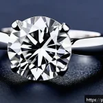 Home 20 화이트골드와 플래티넘 비교 - A close-up, high-resolution image of a platinum engagement ring resting on a dark velvet surface, sh...