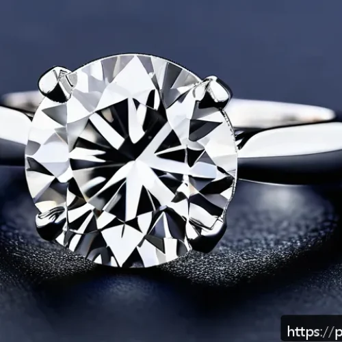 Home 32 화이트골드와 플래티넘 비교 - A close-up, high-resolution image of a platinum engagement ring resting on a dark velvet surface, sh...